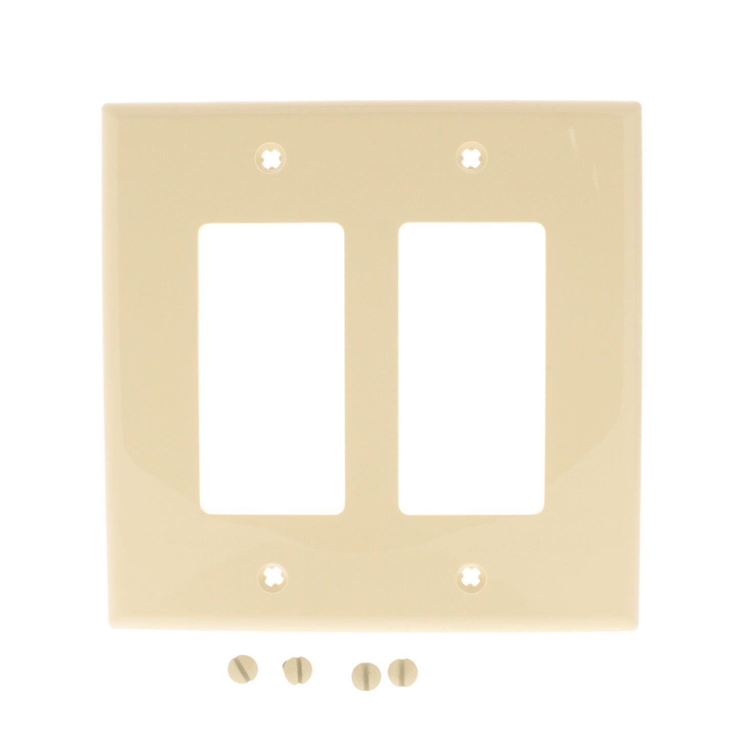 Leviton PJ126-I Ivory 2-Gang Toggle Decora Unbreakable Midway Wallplate Cover