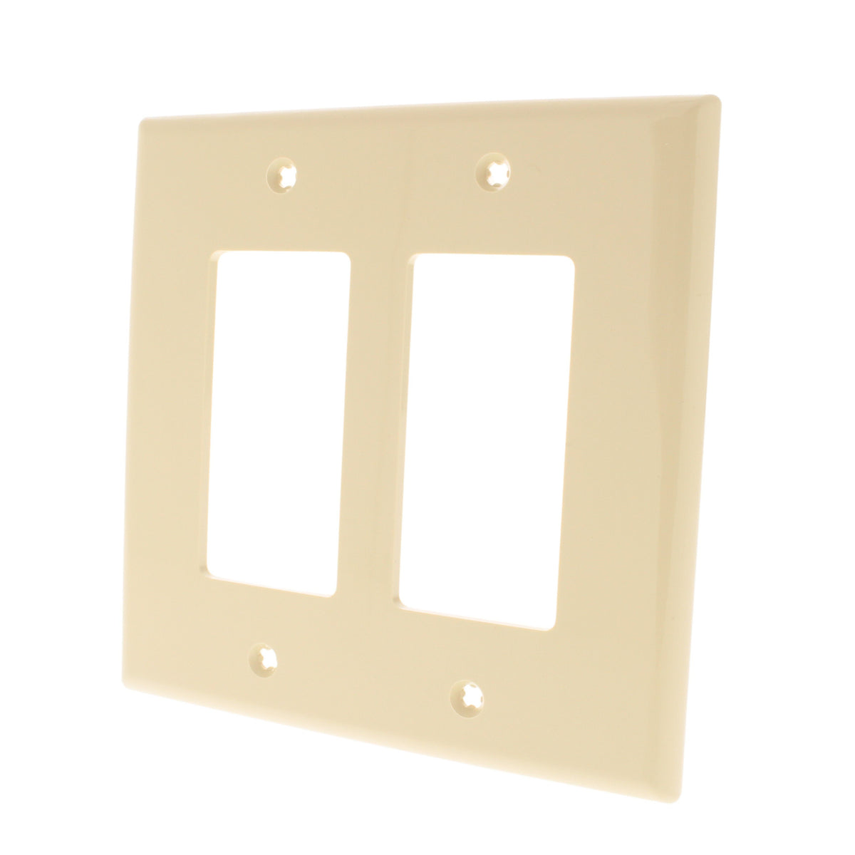 Leviton PJ262-I Ivory 2-Gang Decora GFI Unbreakable Nylon Midway Wallplate Cover