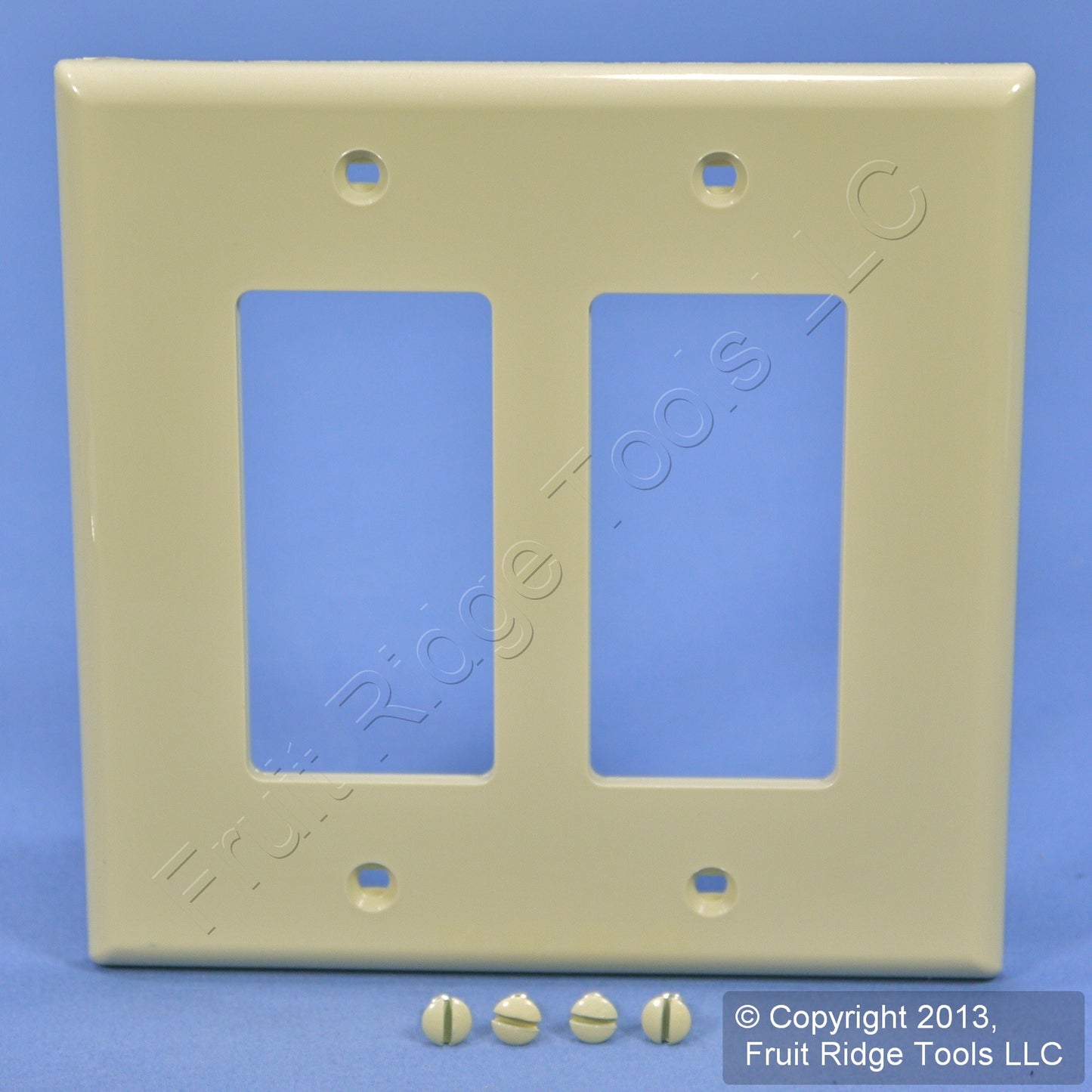 Leviton PJ262-I Ivory 2-Gang Decora GFCI Unbreakable Midway Wallplate Cover 2pcs