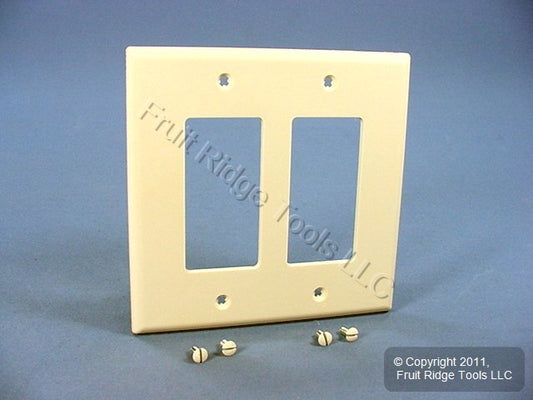 Leviton PJ262-T Lt Almond 2-Gang Decora GFCI Unbreakable Midway Wallplate Cover