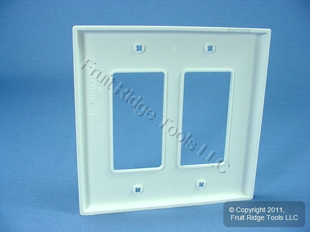 Leviton PJ262-W White 2-Gang Unbreakable Nylon Decora GFI Midway Wallplate Cover