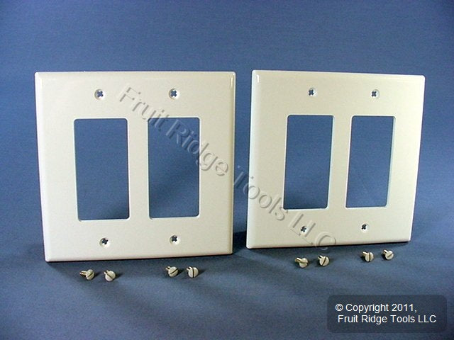 Leviton PJ262-W White 2-Gang Decora GFCI Unbreakable Midway Wallplate Cover 2pcs