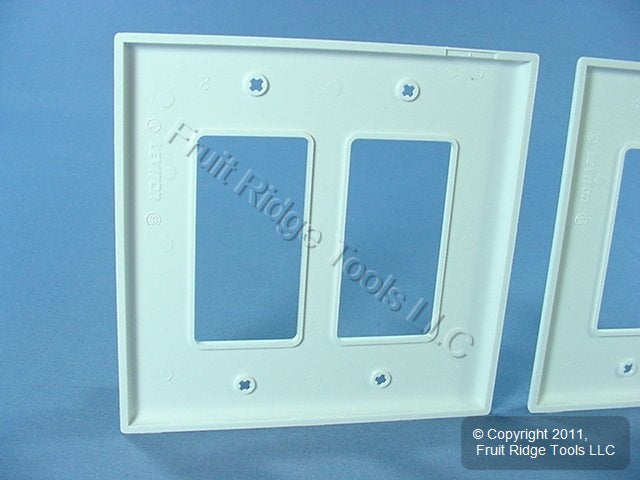 Leviton PJ262-W White 2-Gang Decora GFCI Unbreakable Midway Wallplate Cover 2pcs