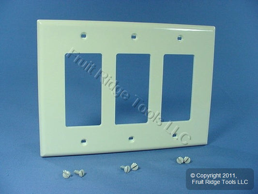 Leviton PJ263-A Almond 3-Gang Decora GFI GFCI Unbreakable Midway Wallplate Cover