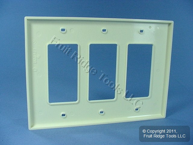 Leviton PJ263-A Almond 3-Gang Decora GFI GFCI Unbreakable Midway Wallplate Cover