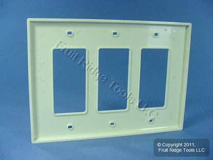 Leviton PJ263-A Almond 3-Gang Decora GFI GFCI Unbreakable Midway Wallplate Cover