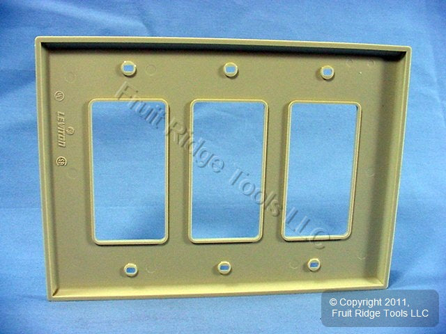 Leviton PJ263-I Ivory 3-Gang Unbreakable Nylon Decora GFI Midway Wallplate Cover