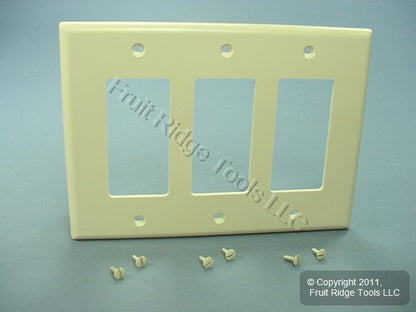 Leviton PJ263-T Lt Almond 3-Gang Unbreakable Decora GFCI Midway Wallplate Cover