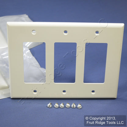 Leviton PJ263-W White 3-Gang Decora Midway Cover Nylon Wallplates Gfi Gfci 10pcs