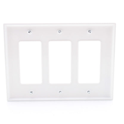 Leviton PJ263-W White 3-Gang Unbreakable Nylon Decora GFI Midway Wallplate Cover