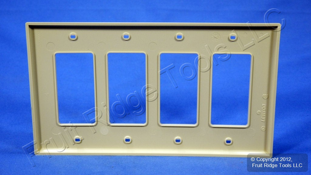 Leviton PJ264-I Ivory 4-Gang Decora GFI Unbreakable Midway Wallplate Cover 10pc