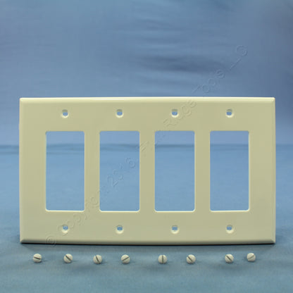 Leviton PJ264-W Discolored White 4-Gang Decora GFCI Nylon Midway Wallplate Cover
