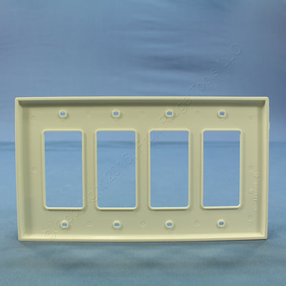 Leviton PJ264-W Discolored White 4-Gang Decora GFCI Nylon Midway Wallplate Cover