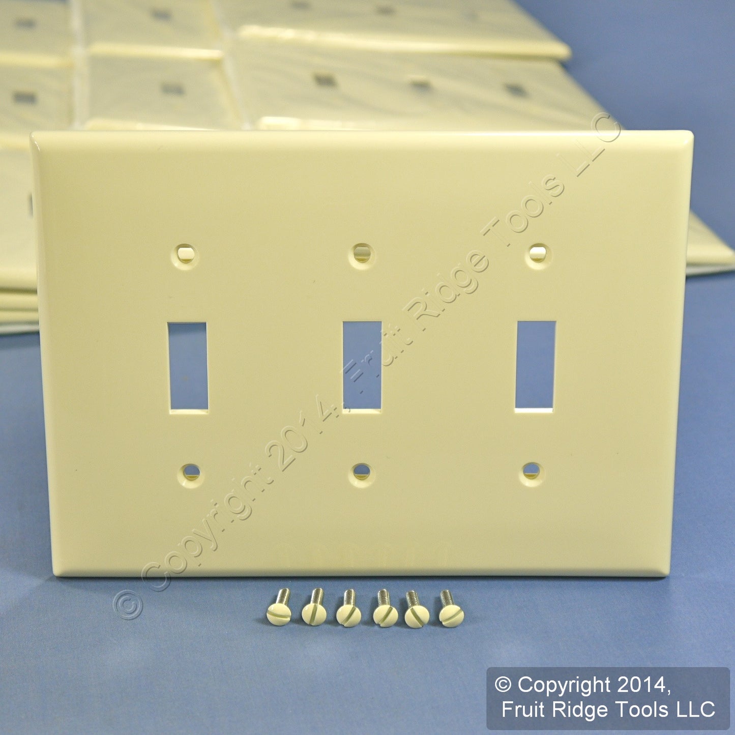 Leviton PJ3-A Almond 3-Gang Toggle Unbreakable Nylon Midway Wallplate Cover 25pc