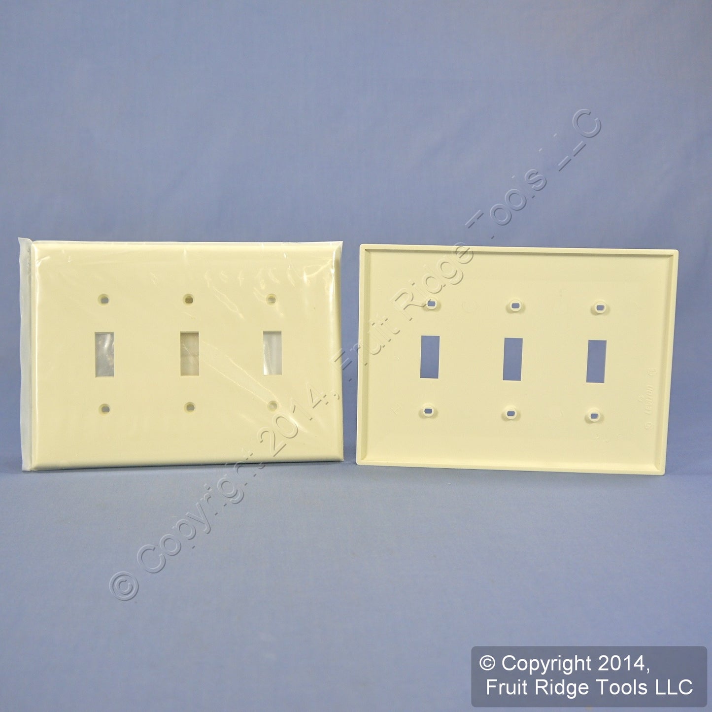 Leviton PJ3-A Almond 3-Gang Toggle Unbreakable Nylon Midway Wallplate Cover 25pc