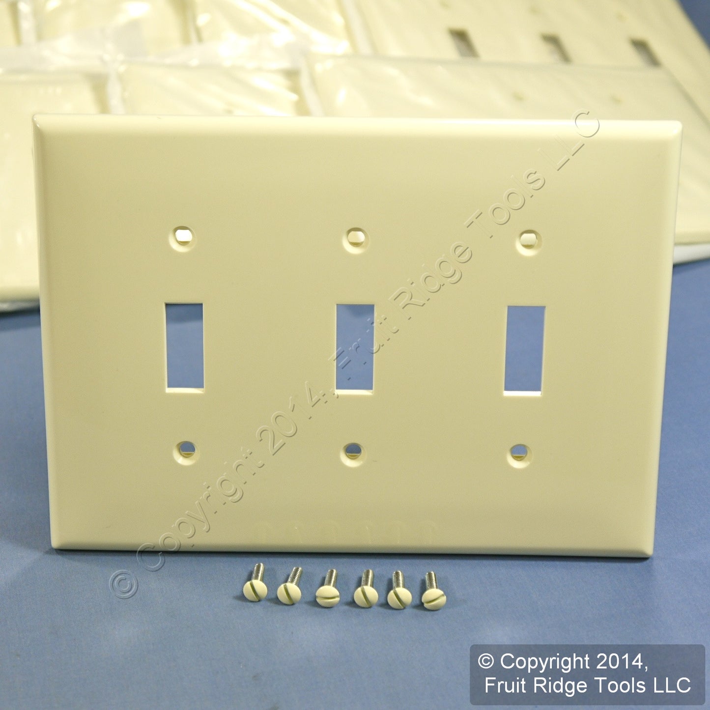 Leviton PJ3-A Almond 3-Gang Toggle Unbreakable Nylon Midway Wallplate Cover 50pc