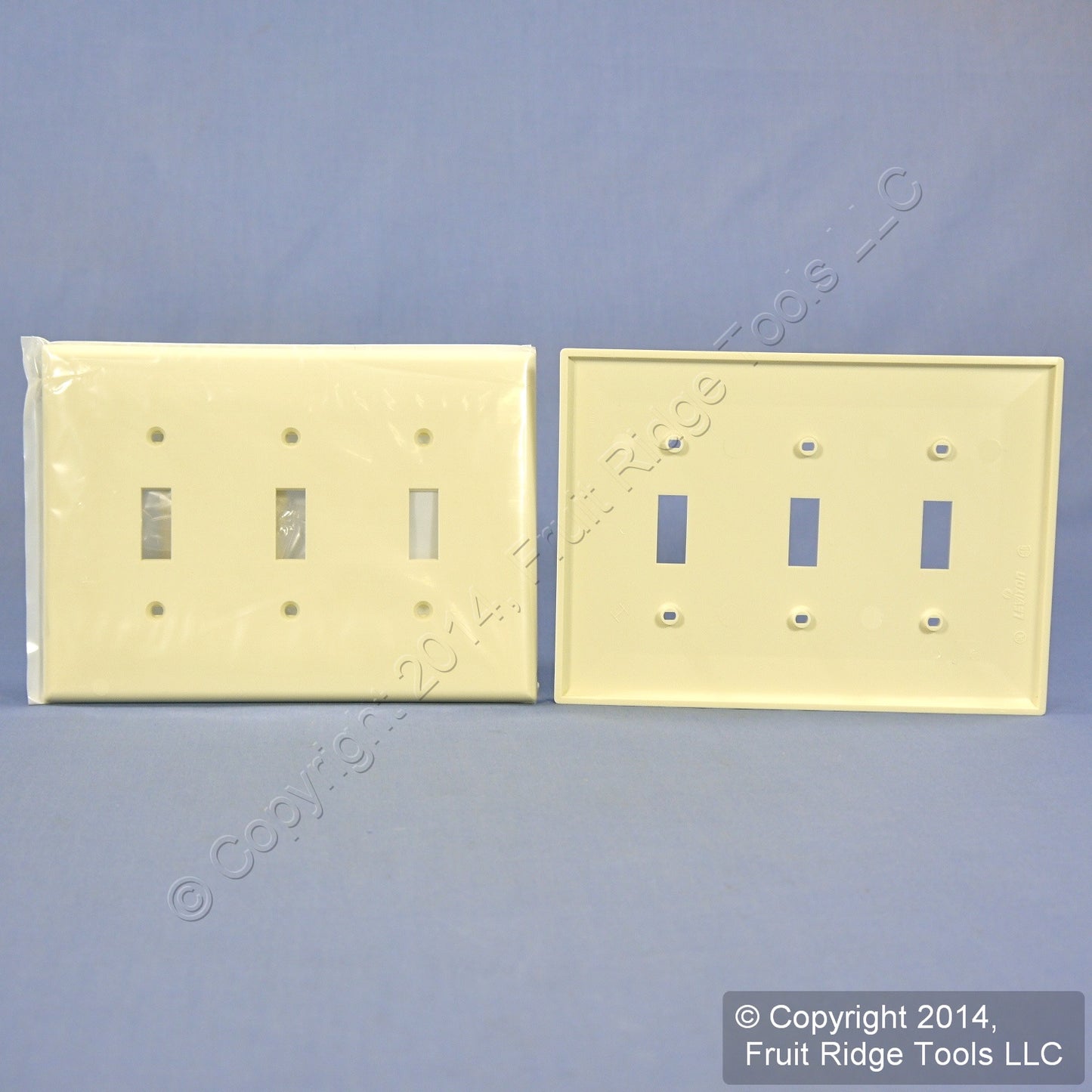 Leviton PJ3-A Almond 3-Gang Toggle Unbreakable Nylon Midway Wallplate Cover 50pc