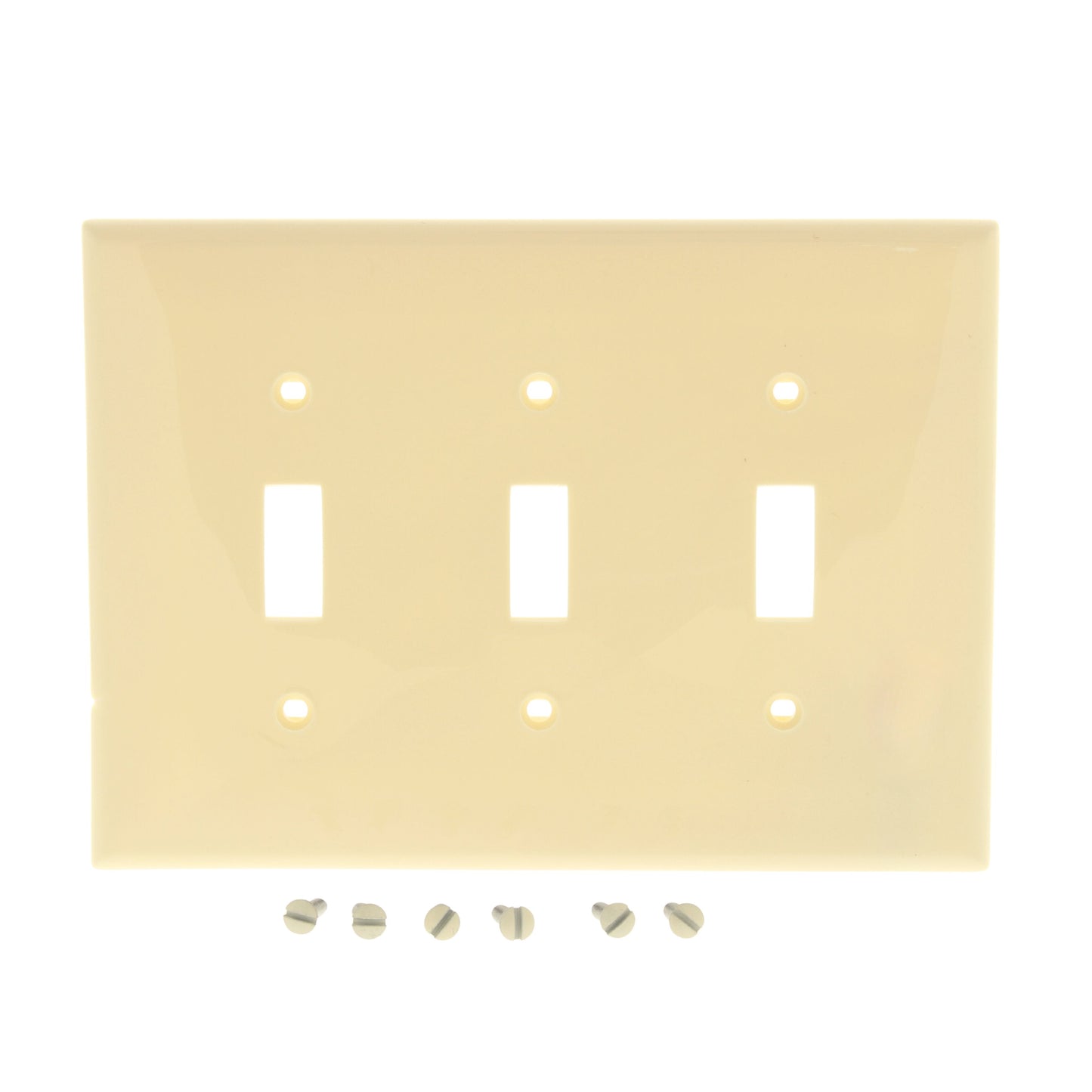 Leviton PJ3-A Almond 3-Gang Toggle Unbreakable Nylon Midway Wallplate Cover