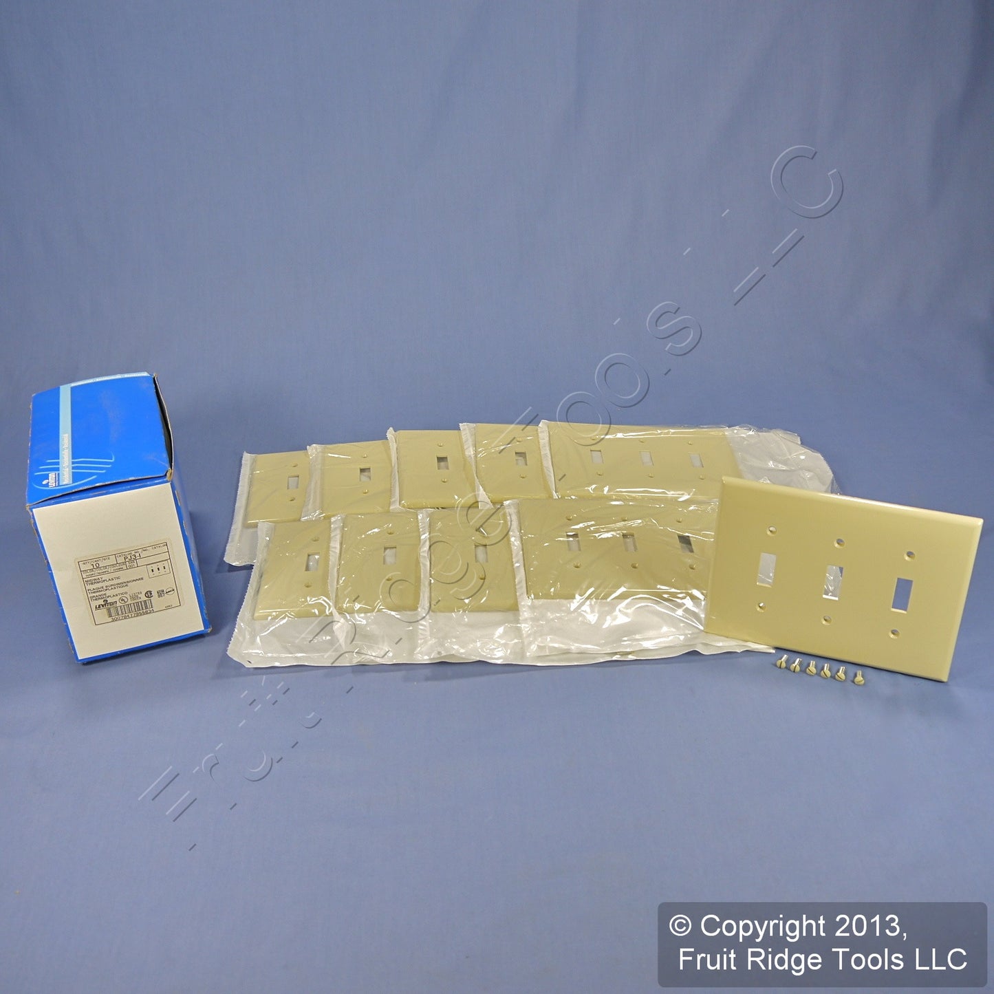 Leviton PJ3-I Ivory 3-Gang Toggle Unbreakable Nylon Midway Wallplate Cover 10pcs