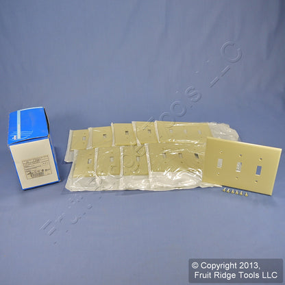 Leviton PJ3-I Ivory 3-Gang Toggle Unbreakable Nylon Midway Wallplate Cover 10pcs