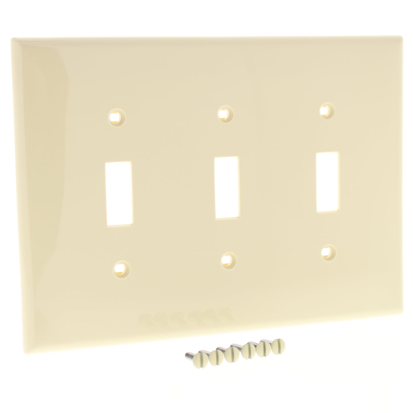 Leviton PJ3-I Ivory 3-Gang Toggle Switch Unbreakable Nylon Midway Wallplate