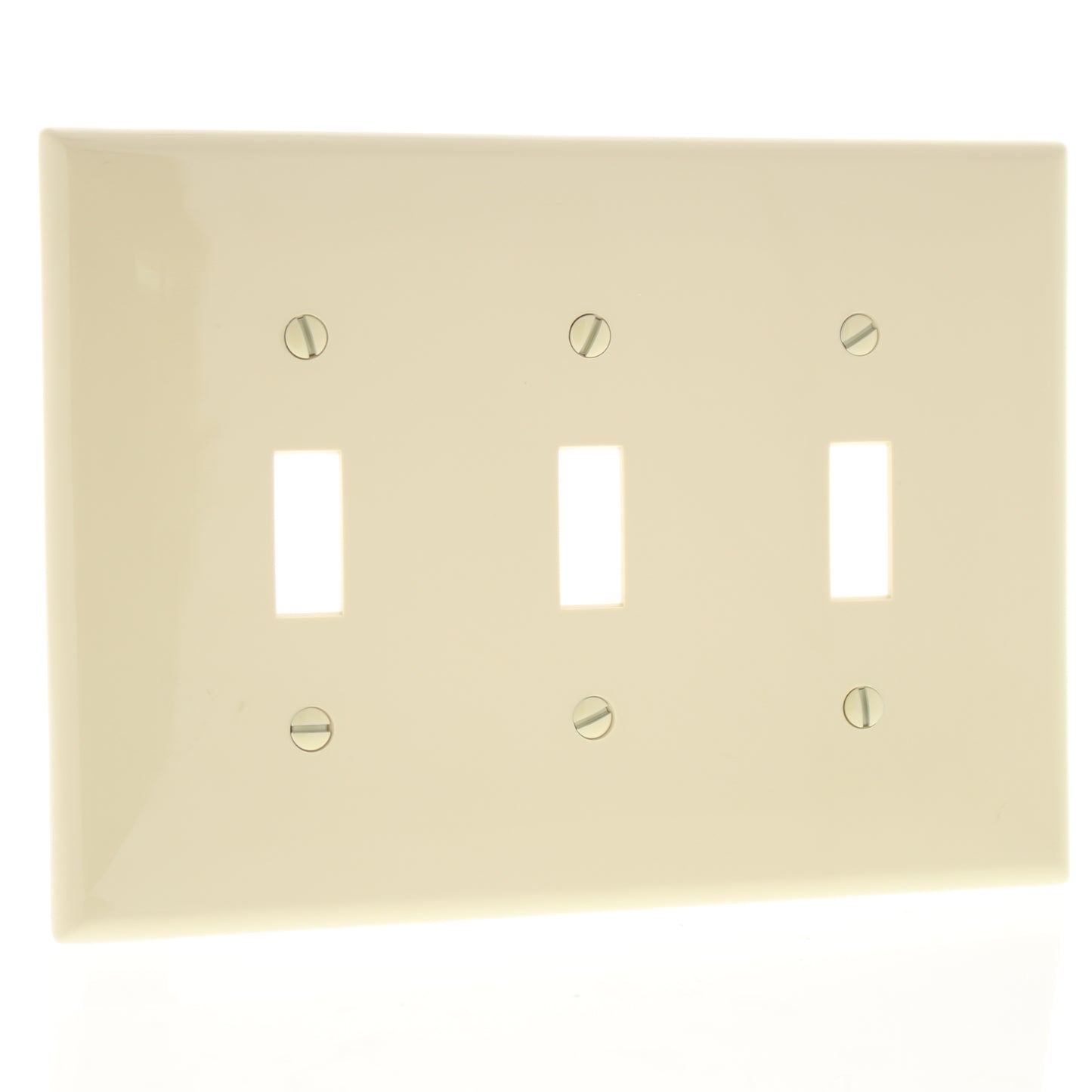 Leviton PJ3-I Ivory 3-Gang Toggle Switch Unbreakable Nylon Midway Wallplate