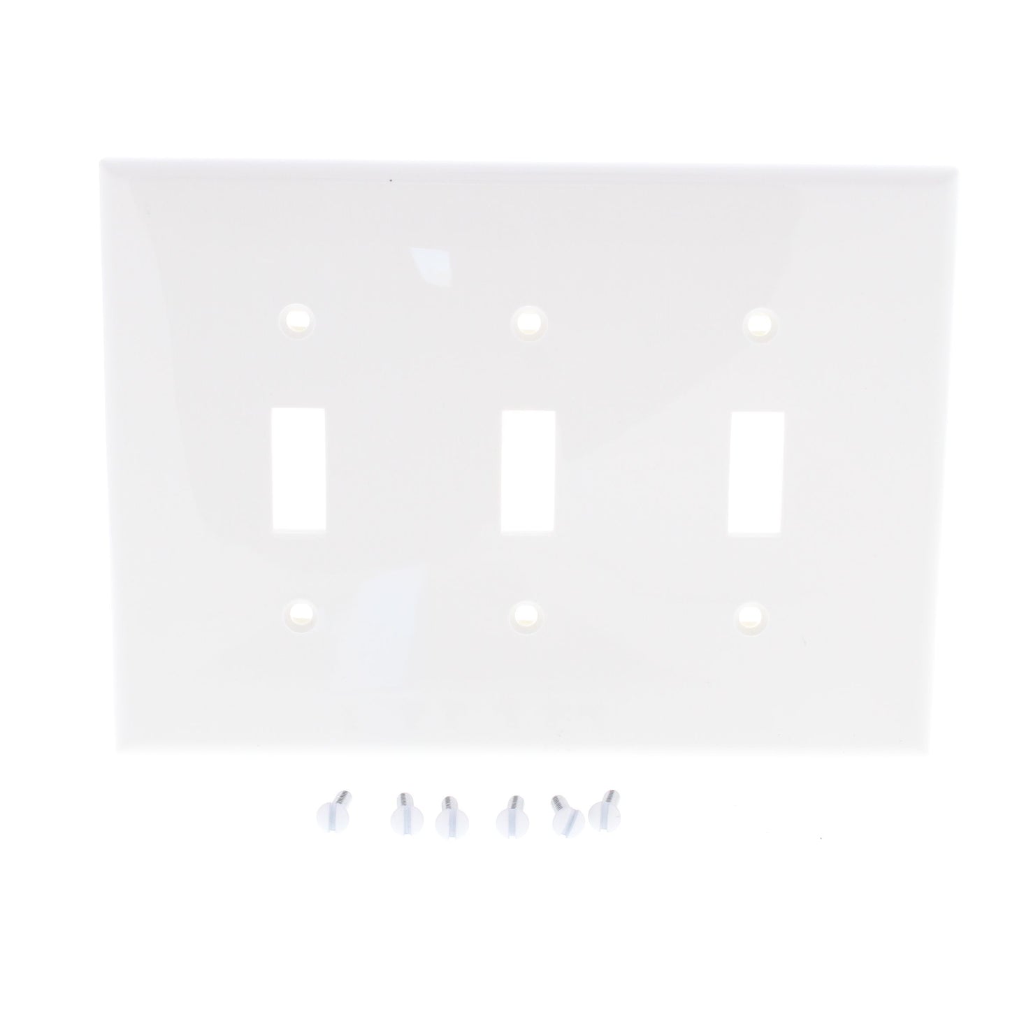 Leviton PJ3-W White 3-Gang Toggle Switch Unbreakable Nylon Midway Wallplate