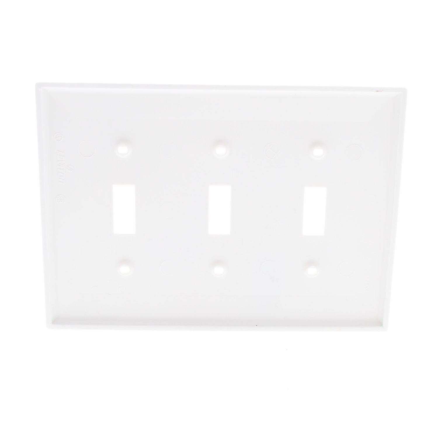 Leviton PJ3-W White 3-Gang Toggle Switch Unbreakable Nylon Midway Wallplate