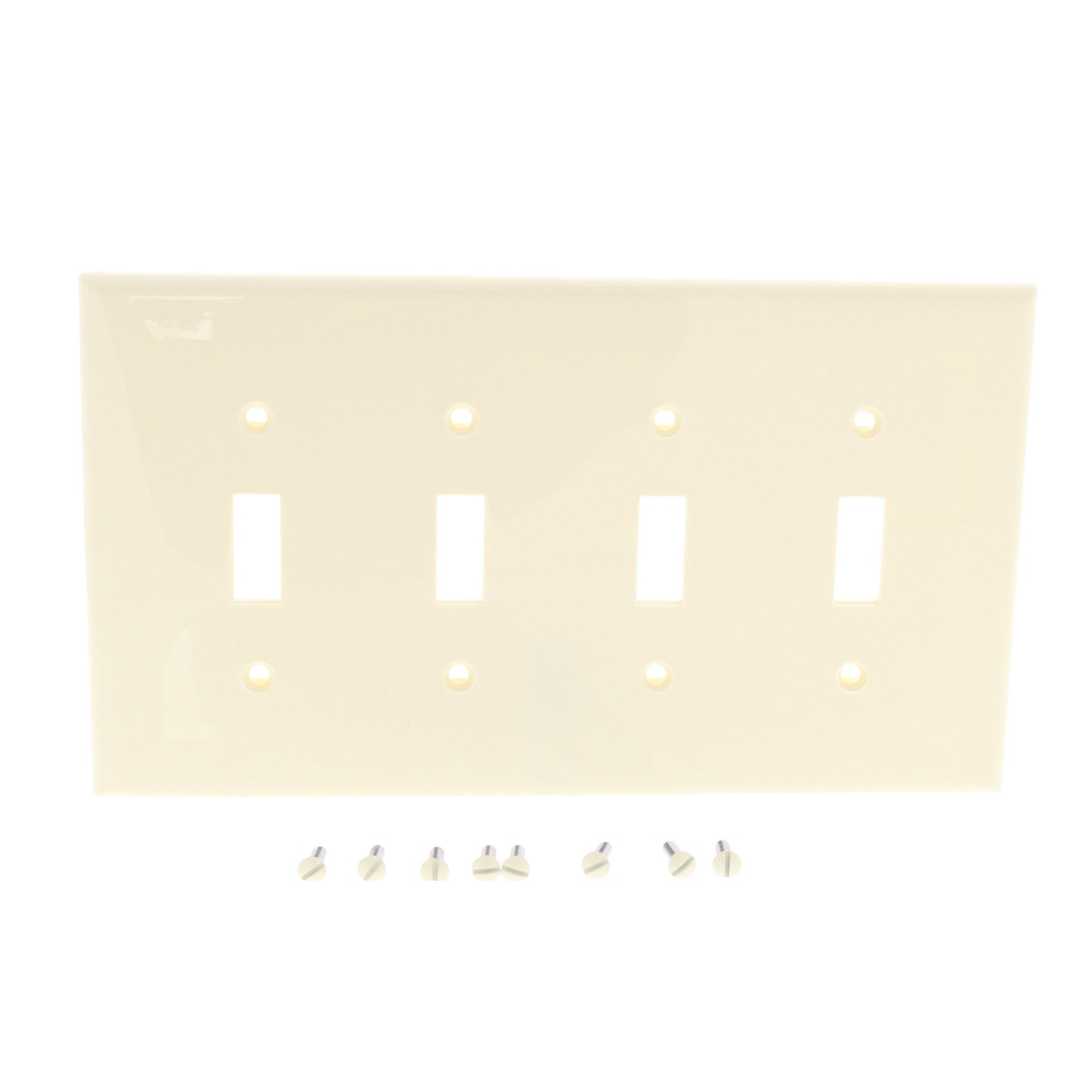 Leviton Almond 4-Gang Midway Unbreakable Toggle Switch Wallplate Cover PJ4-A