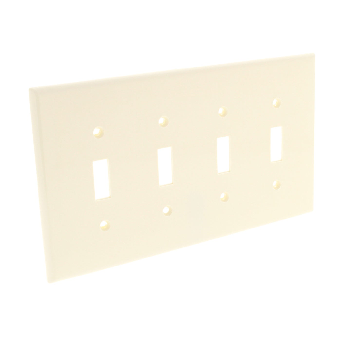 Leviton Almond 4-Gang Midway Unbreakable Toggle Switch Wallplate Cover PJ4-A