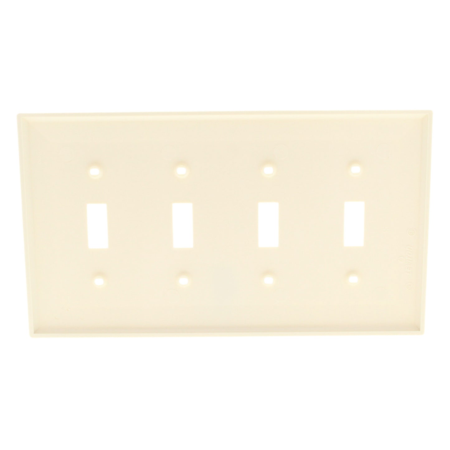 Leviton Almond 4-Gang Midway Unbreakable Toggle Switch Wallplate Cover PJ4-A