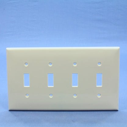 Leviton PJ4-T Lt Almond 4-Gang Toggle Unbreakable Midway Wallplate Cover 10pcs