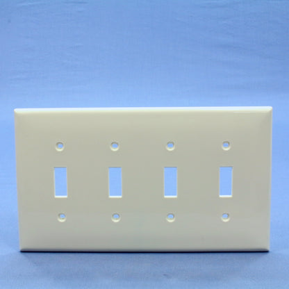 Leviton PJ4-T Lt Almond 4-Gang Toggle Unbreakable Nylon Midway Wallplate Cover