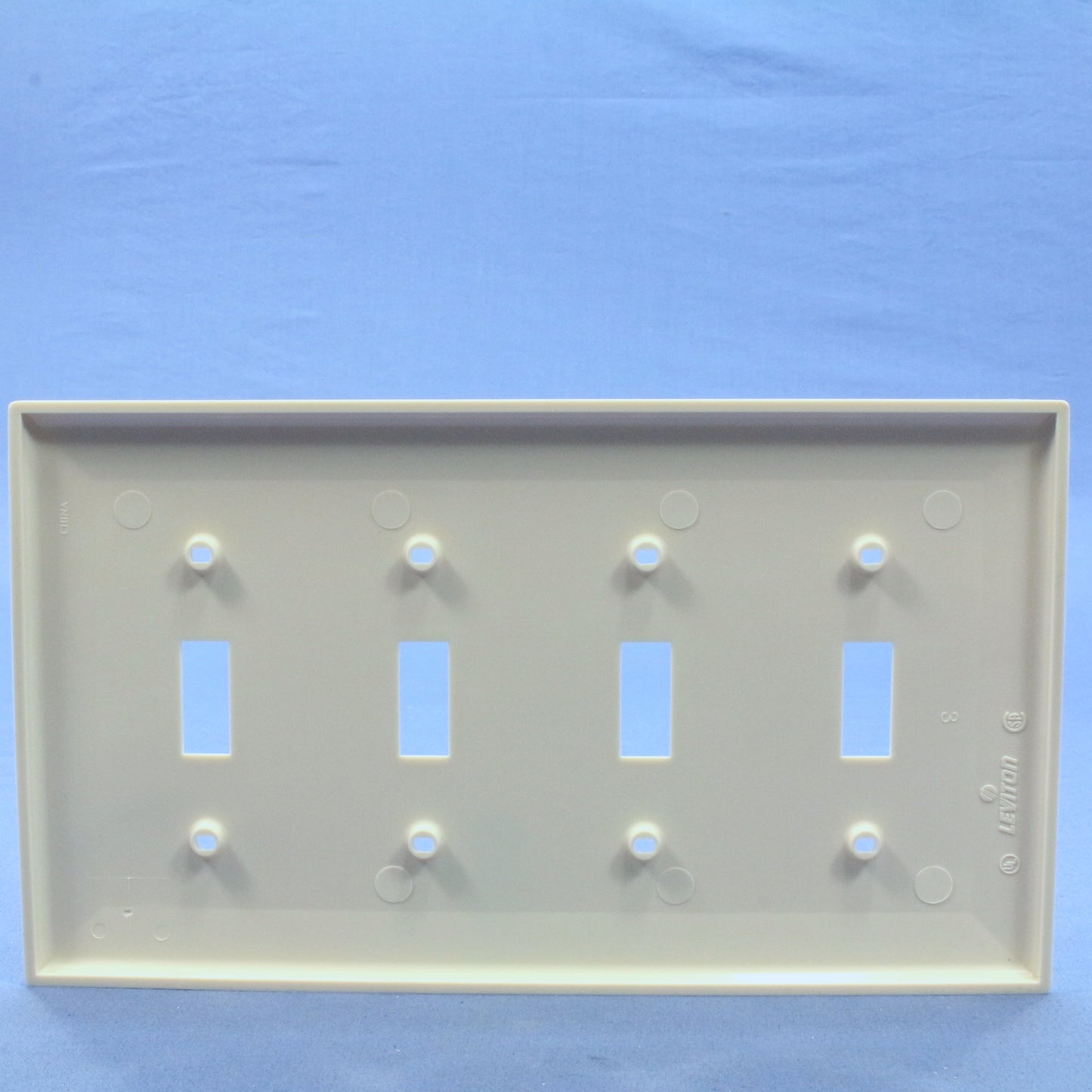 Leviton PJ4-T Lt Almond 4-Gang Toggle Unbreakable Nylon Midway Wallplate Cover