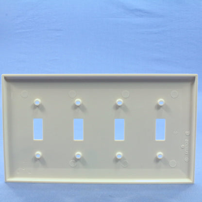 Leviton PJ4-T Lt Almond 4-Gang Toggle Unbreakable Nylon Midway Wallplate Cover