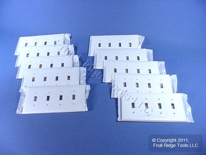 Leviton PJ4-W White 4-Gang Toggle Unbreakable Nylon Midway Wallplate Cover 10pcs