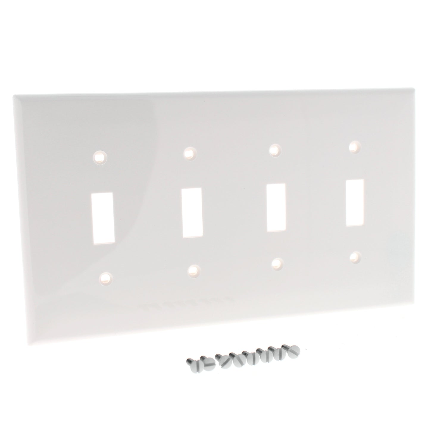 Leviton PJ4-W White 4-Gang Toggle Switch Unbreakable Nylon Midway Wallplate