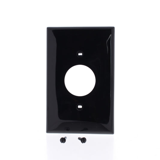 Leviton Black 1.406" Midway Unbreakable Receptacle Wallplate Outlet Cover PJ7-E