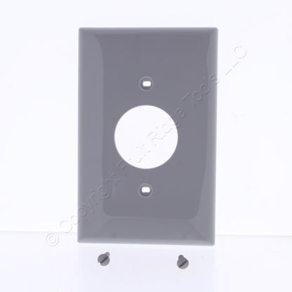 Leviton PJ7-GY Gray 1-Gang 1.406in. Outlet Unbreakable Midway Wallplate Cover