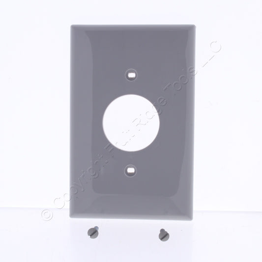Leviton PJ7-GY Gray 1-Gang 1.406in. Outlet Unbreakable Midway Wallplate Cover