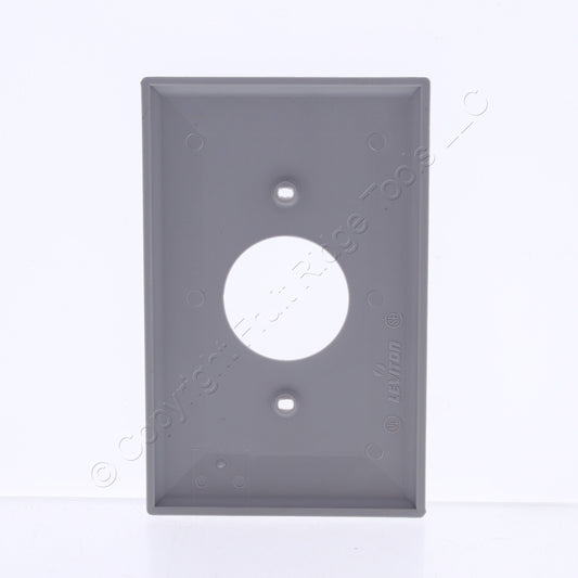 Leviton PJ7-GY Gray 1-Gang 1.406in. Outlet Unbreakable Midway Wallplate Cover