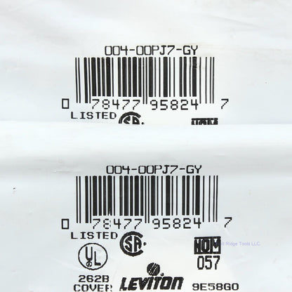 Leviton PJ7-GY Gray 1-Gang 1.406" Outlet Unbreakable Midway Wallplate Cover 2pc