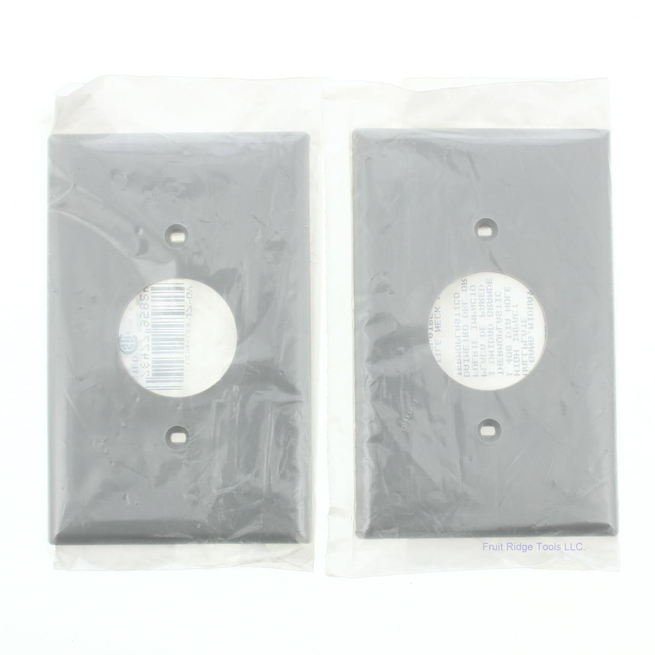 Leviton PJ7-GY Gray 1-Gang 1.406" Outlet Unbreakable Midway Wallplate Cover 2pc