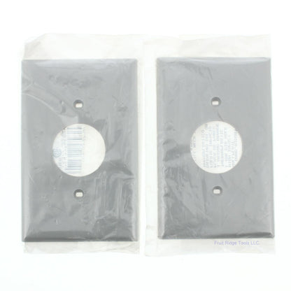 Leviton PJ7-GY Gray 1-Gang 1.406" Outlet Unbreakable Midway Wallplate Cover 2pc