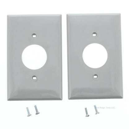Leviton PJ7-GY Gray 1-Gang 1.406" Outlet Unbreakable Midway Wallplate Cover 2pc