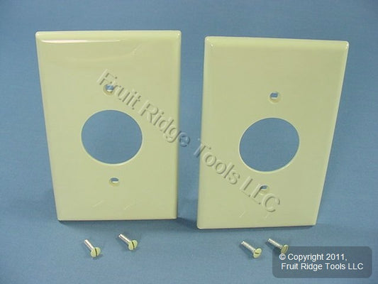 Leviton PJ7-I Ivory 1-Gang 1.406" Outlet Unbreakable Midway Wallplate Cover 2pc