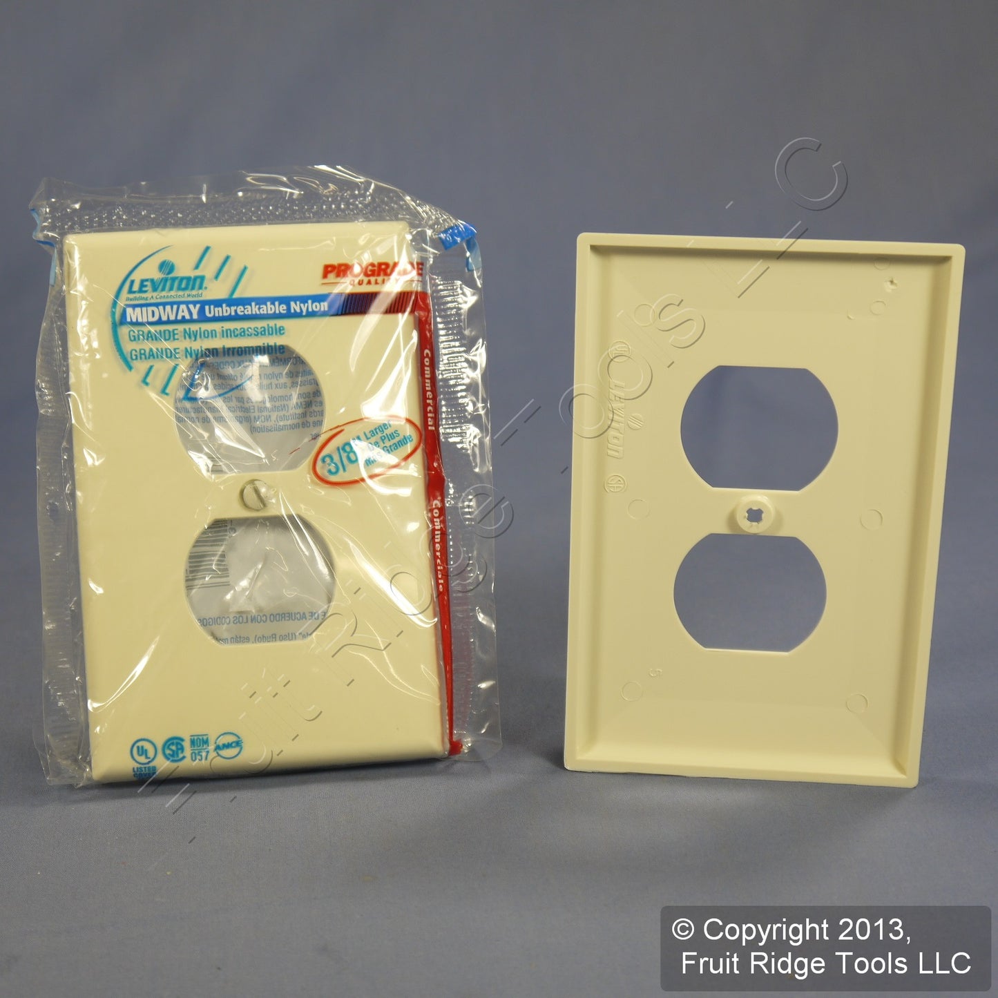 Leviton PJ8-A Almond 1-Gang Duplex Unbreakable Nylon Midway Wallplate Cover 25pc