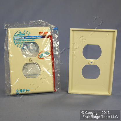 Leviton PJ8-A Almond 1-Gang Duplex Unbreakable Nylon Midway Wallplate Cover 25pc