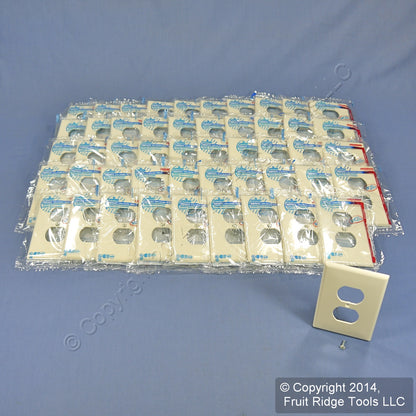 Leviton PJ8-A Almond 1-Gang Duplex Unbreakable Nylon Midway Wallplate Cover 50pc