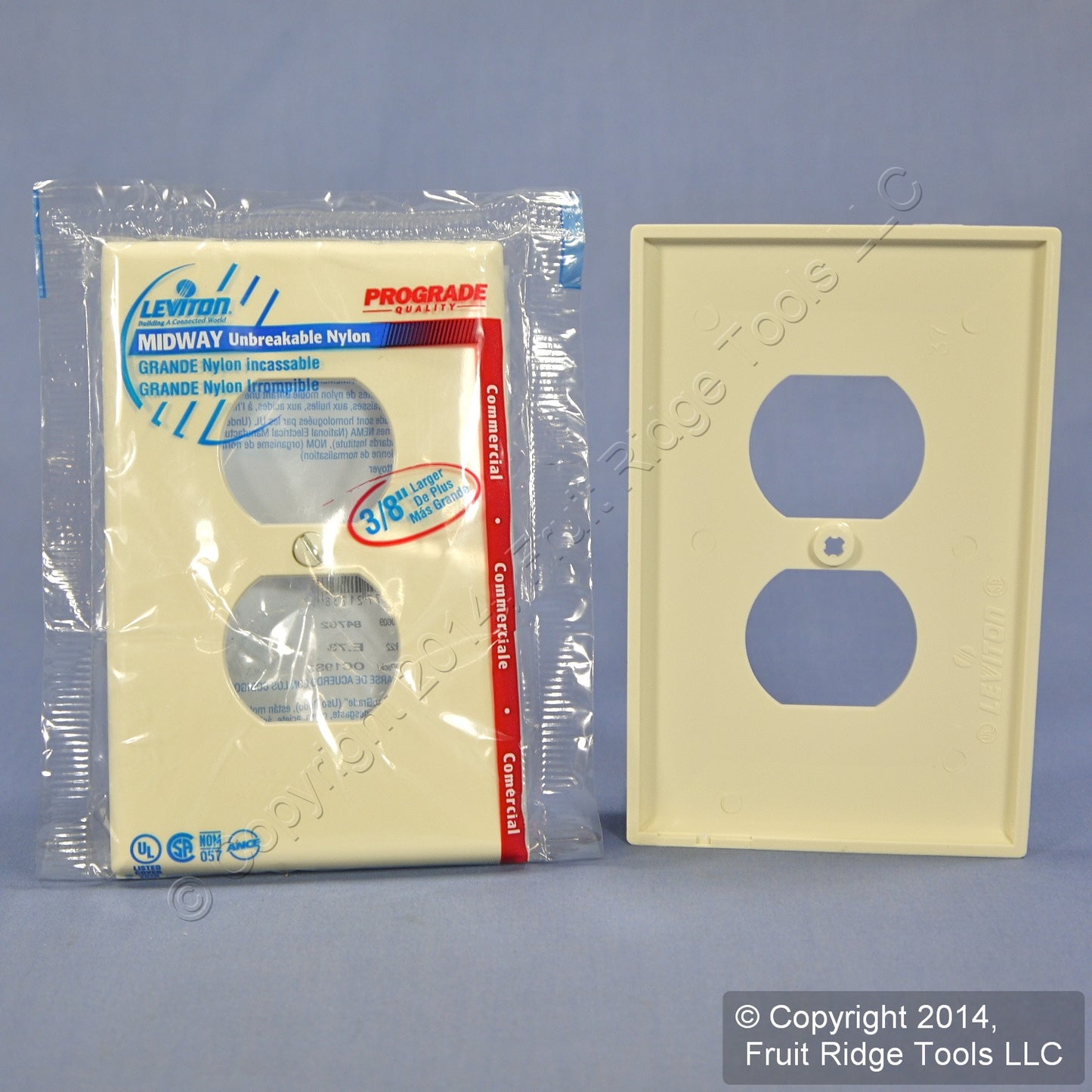 Leviton PJ8-A Almond 1-Gang Duplex Unbreakable Nylon Midway Wallplate Cover 50pc